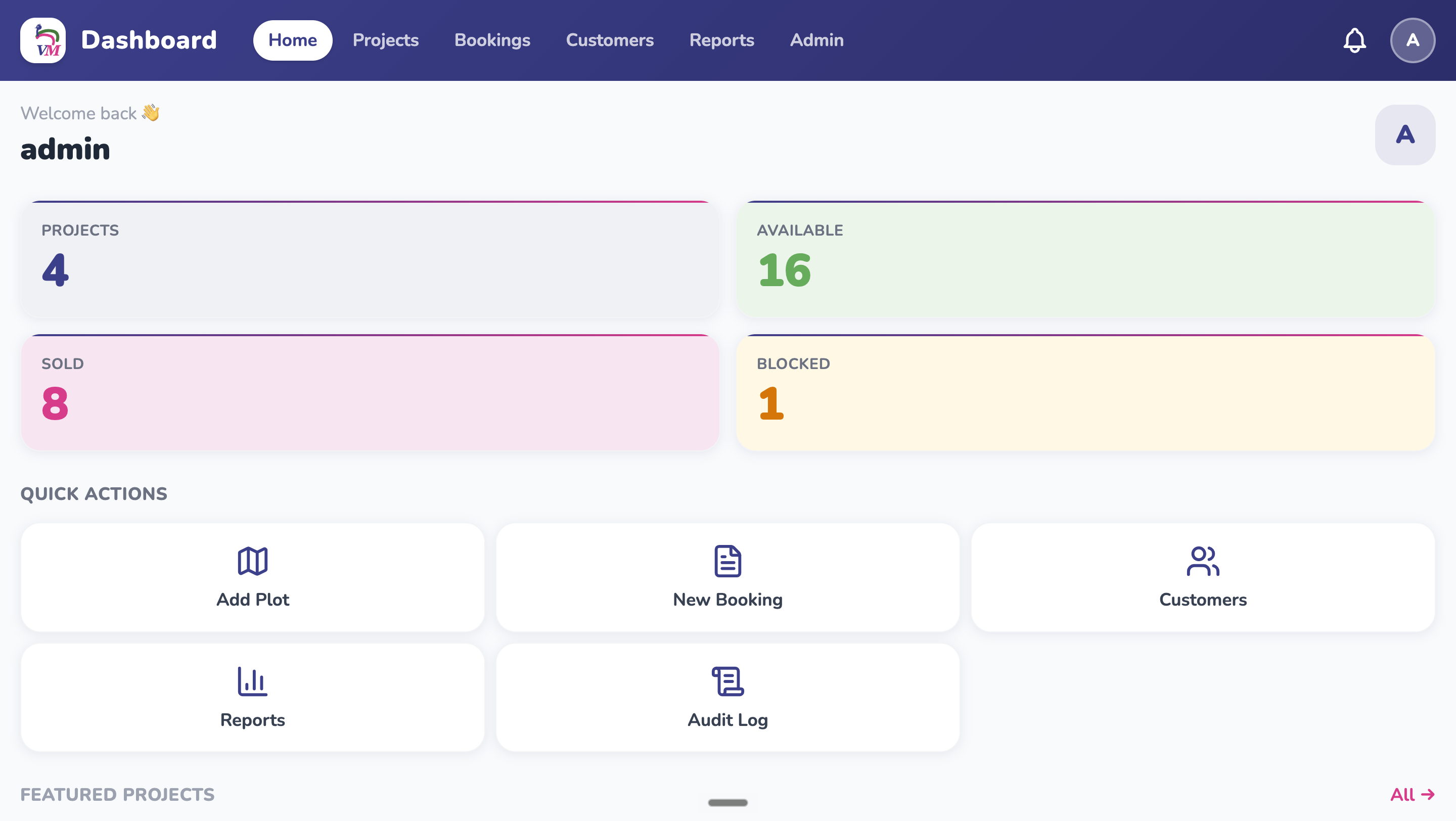 Vallimayil Properties ERP Dashboard